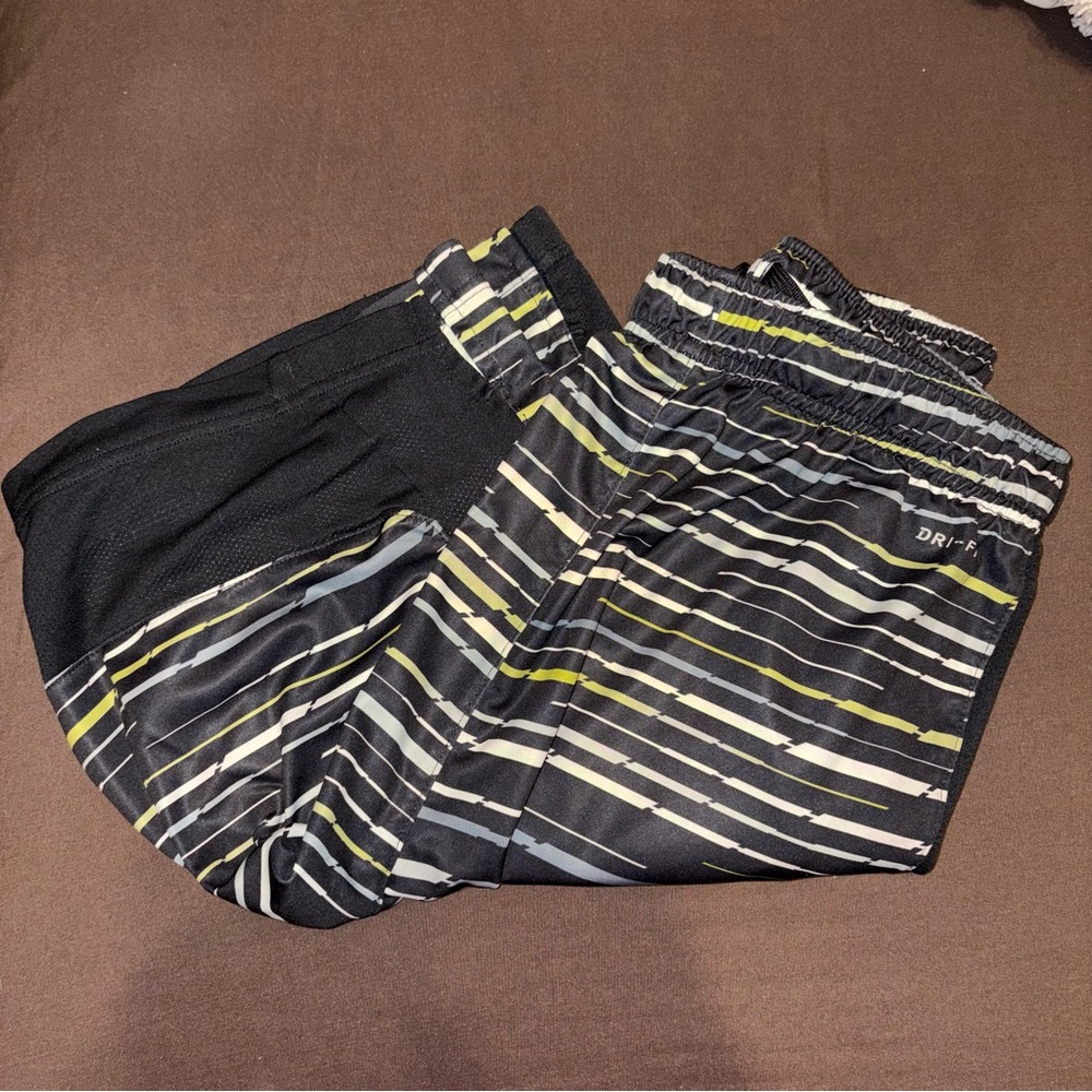 Nike Dri-FIT Black and White Striped Shorts